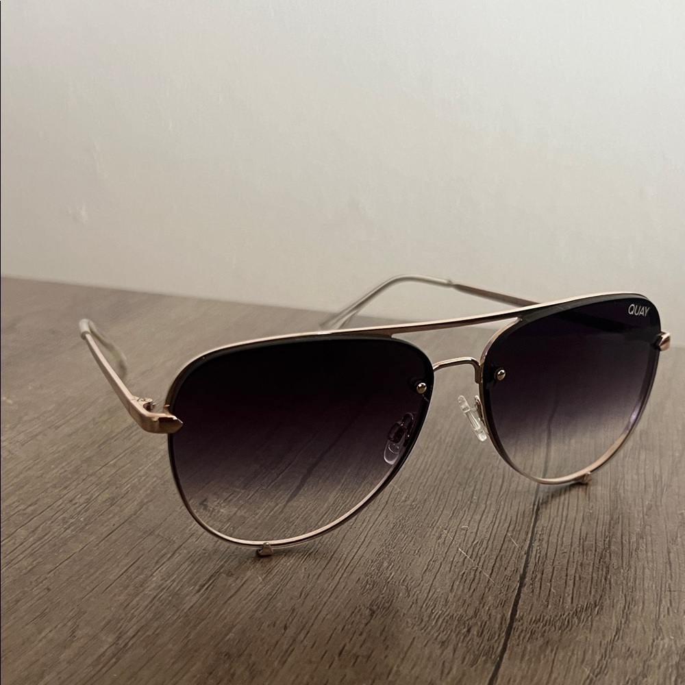 Quay Australia Rose Gold Aviator Sunglasses - Picture 3 of 4